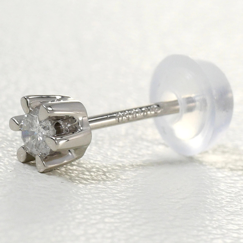 PT850 Platinum Earring (Single Earring) with 0.07ct Diamond, Total Weight 0.4...